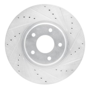 Nissan Maxima Brake Rotor (1) - Front Right - R1 Concepts - Drilled & Slotted - Silver - `03-`05 Nissan Maxima Brake Rotor (1) - Front Right - R1 Concepts - Drilled & Slotted - Silver - `03-`05